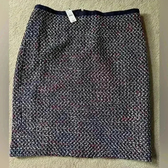 NWT Talbots Red White & Blue Boucle Tweed Skirt Size 14 - Picture 1 of 5